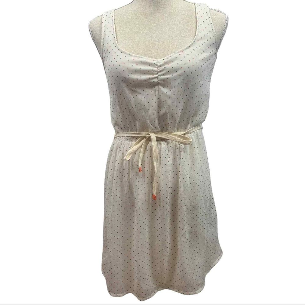 Zara TRF Collection Cream Polkadot Sheer Sleeveless Flirty Flowy Dress Sz S